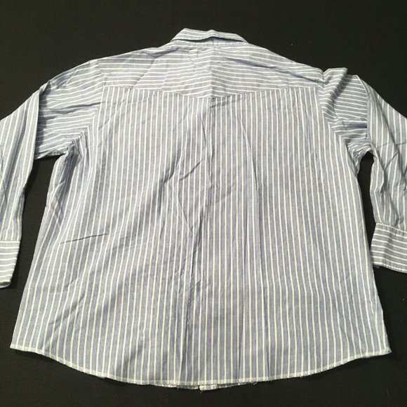 #N Wrangler Western Shirt Pearl Snap Button Up Stripe Double Pockets Long Sleeve - Picture 6 of 7